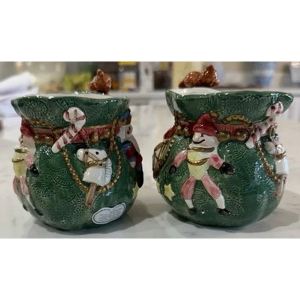 Fitz and Floyd Christmas Collectable Mugs Large 1993 Embellished 3D NWT